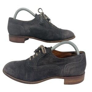 Vintage Winstanley Suede Brogue Oxford Men 7.5B Gray Cap Toe Dress Shoes Ireland